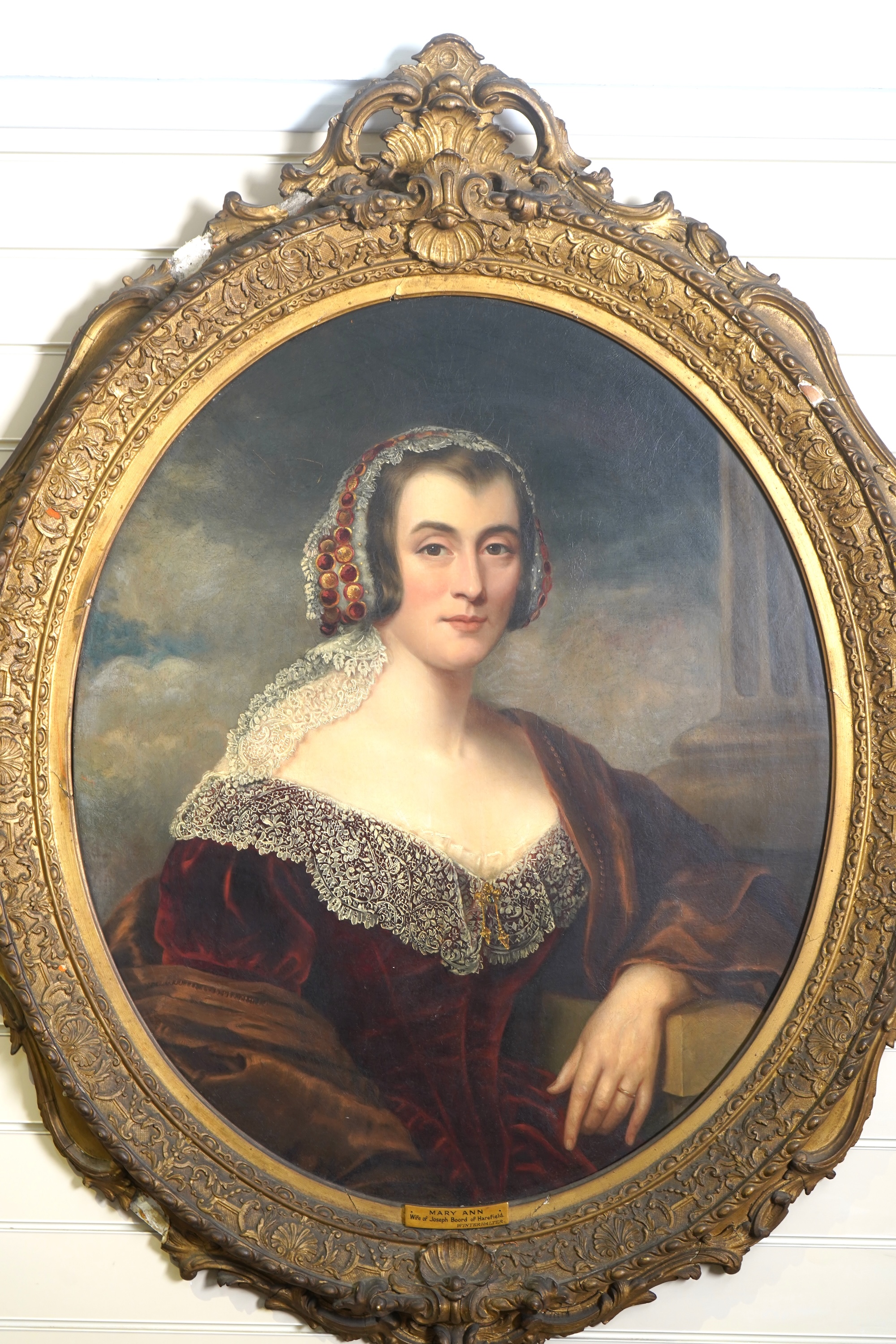 Circle of Franz Xaver Winterhalter, German 1805-1873, 'Mary Ann, Wife of Joseph Boord of Harefield'